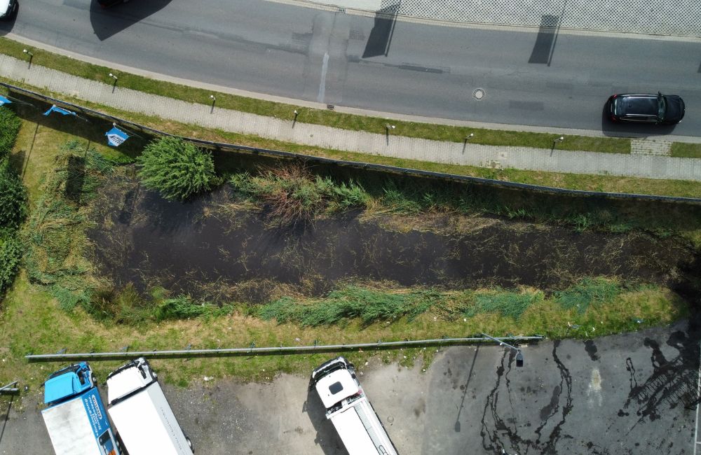 Catch basin after pond cleaning